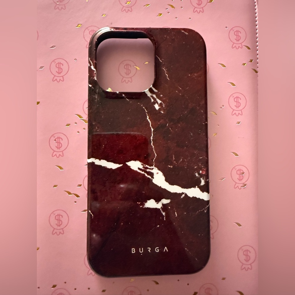 Burga Burgundy Marble Phone Case - Glossy Protective Cover